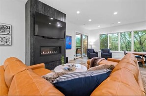 Living area - The Summit School Estate | 12-Guest Trailside Retreat w/ Hot Tub (Bella Vista)