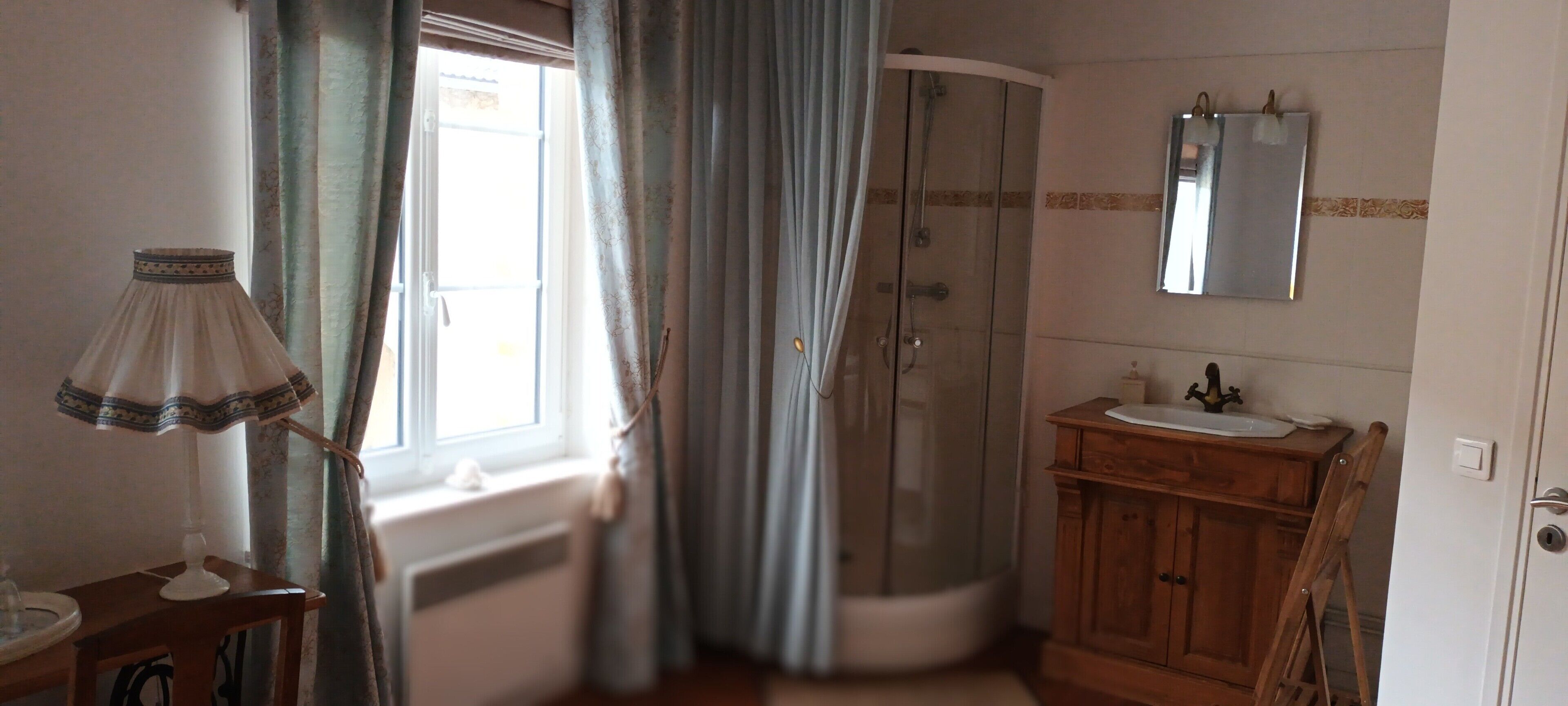 Shower, hair dryer