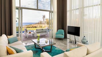 Luxury-Villa, Meerblick | Wohnbereich