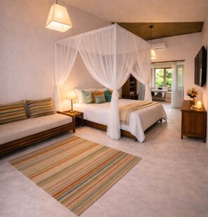 Kamar Double Deluks, 1 kamar tidur, balkon, pemandangan kebun