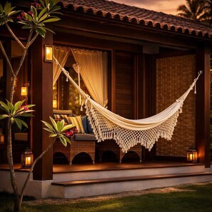 Deluxe Double Room, 1 Bedroom, Balcony, Garden View | Terrace/patio - VILLA Palmeira Azul - Suíte de Charme (Porto Seguro)