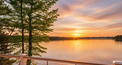 “Waterfront cabin w/ private deck overlooking the ocean & amazing sunset views.”