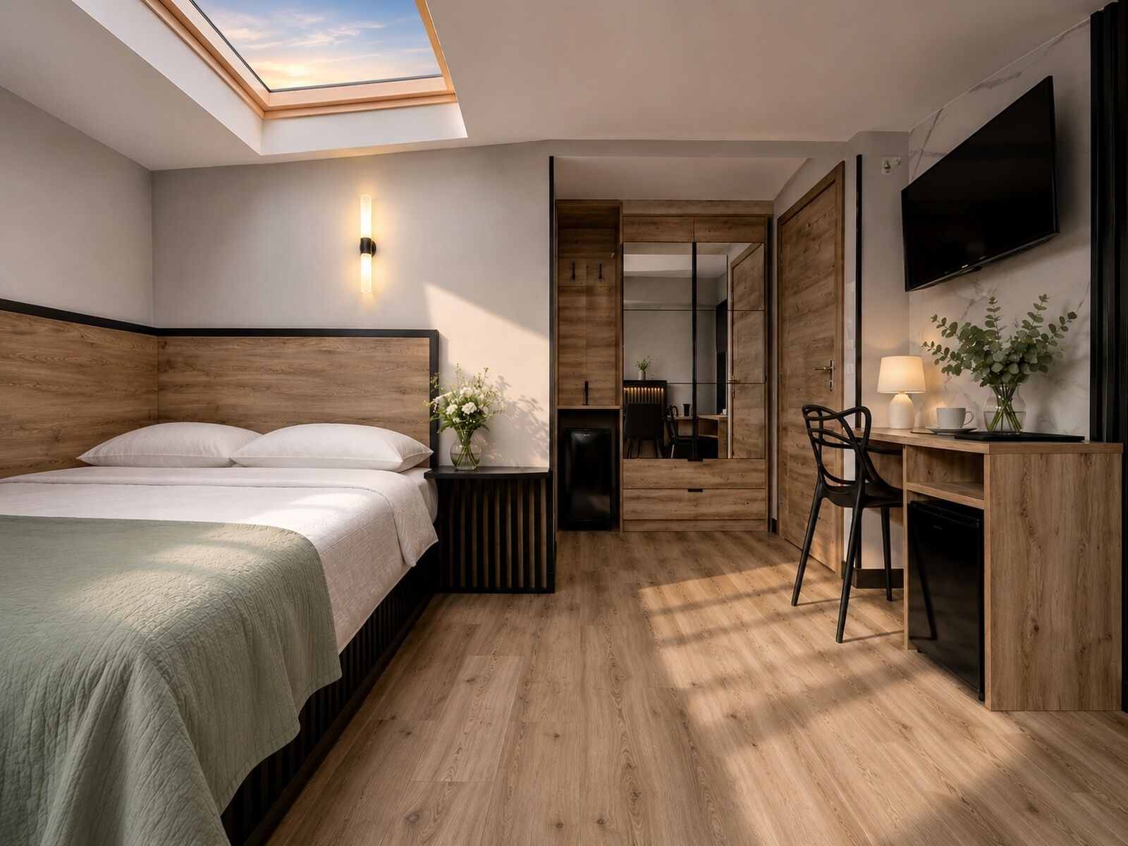Economy Double Room | Hypo-allergenic bedding, down comforters, memory foam beds, desk