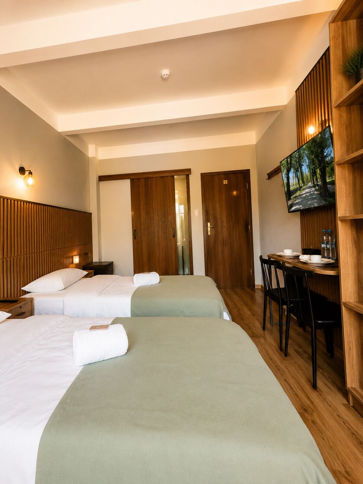 Comfort Double or Twin Room, Park View | Desk, laptop workspace, blackout drapes, iron/ironing board
