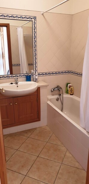 Hair dryer, bidet, towels