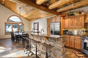 Fridge, microwave, oven, stovetop - Highland Haven: Hot Tub, Views & Cozy Retreat (Winter Park)