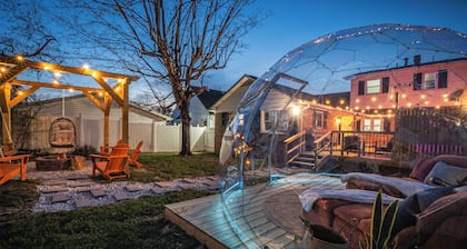 Near NRG, Game Room, Hot Tub, Firepit & GeoDome Stay