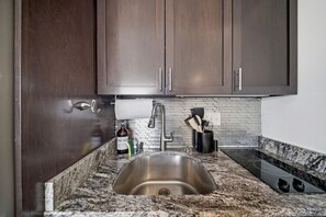 Fridge, microwave, stovetop, dishwasher - Olive Tide | Riverfront Downtown | Curated Design (Wilmington)