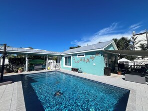 Outdoor pool, a heated pool - Private Beach Cottage/Pool (Cocoa Beach)