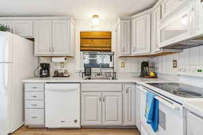 Microwave, oven, stovetop, dishwasher