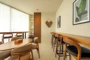 Apartment, 1 Bedroom, Patio, Pool View | Dining room - Romantic 1BR Villa Canggu Pool & Sunset Balcony (Canggu)