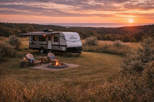 Charming Charlevoix Camper Getaway Near Lake Michigan