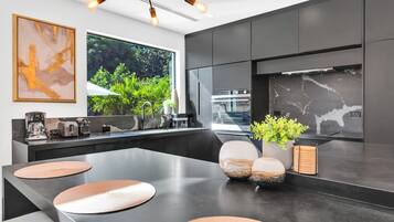 Microwave, oven, stovetop, dishwasher