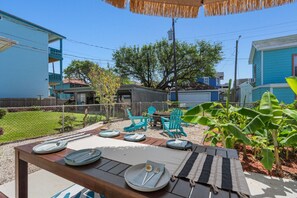 Outdoor dining - Coastal Escape | Steps to Beach | Fire Pit (Galveston)