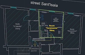 Floor plan - Caramanna studio apartment (Bologna)