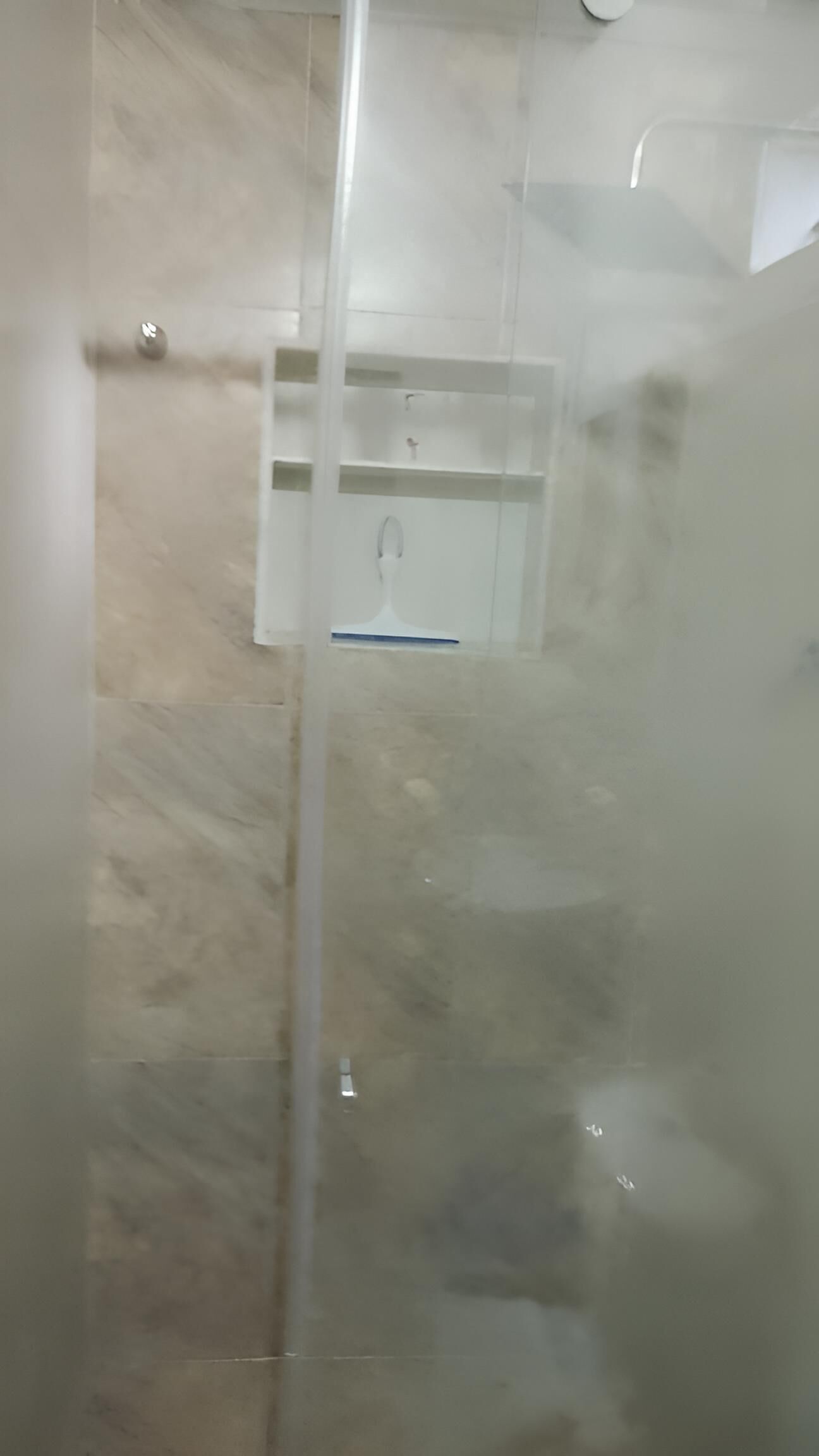 Shower, towels, soap, toilet paper
