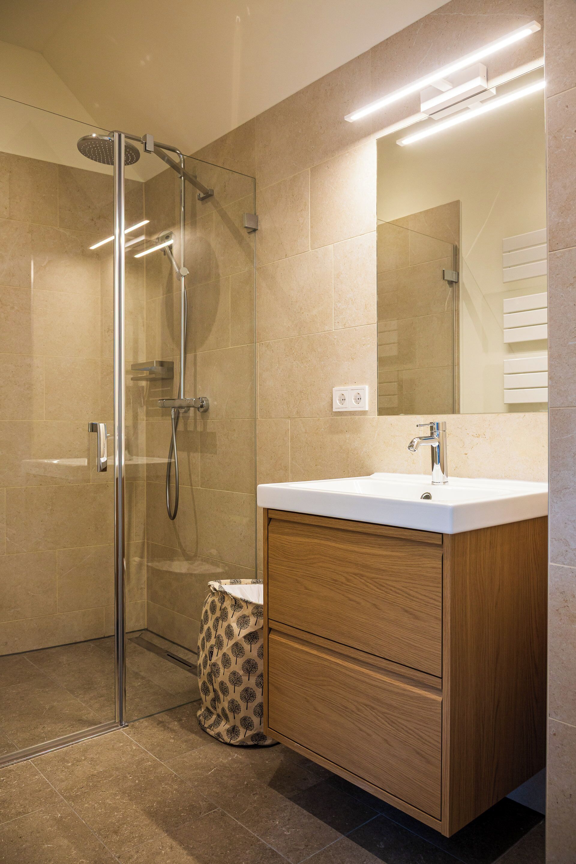 Shower, hair dryer