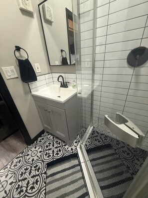 Hair dryer, towels, toilet paper