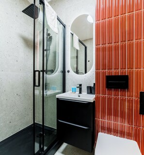 Shower, hair dryer, towels - 23 lutego Central Studio (Poznań)