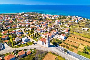 Aerial view - Pool Apartment Rose 1, Privlaka, Croatia (Privlaka)