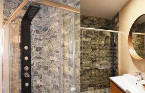 ห้องดับเบิล, ระเบียง, วิวเมือง | ห้องน้ำ