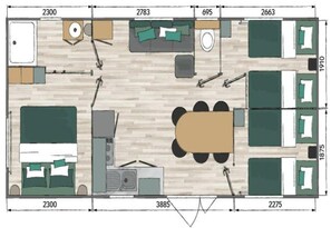 Chalet | Floor plan - Caravan by the sea Blankenberge (Blankenberge)
