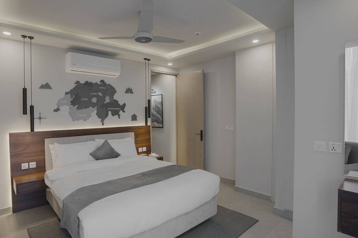 Family Apartment, Private Bathroom, City View | In-room safe, desk, laptop workspace, soundproofing