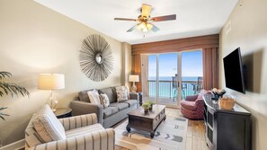 Smart TV - Gulf-Front 2BR + Bunks at Sunrise Beach | Pools, Splash Pad, Near Pier Park (Panama City Beach)
