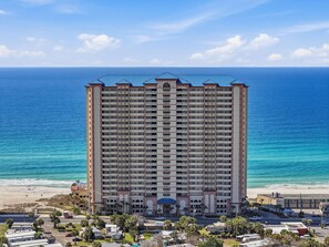 Exterior - Gulf-Front 2BR + Bunks at Sunrise Beach | Pools, Splash Pad, Near Pier Park (Panama City Beach)