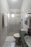 Shower, towels, soap, shampoo