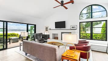 House, Partial Ocean View | Living area | 42-inch Smart TV with digital channels