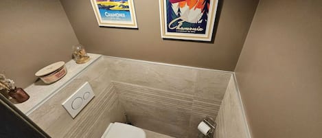 Ducha, secador de pelo, papel higiénico