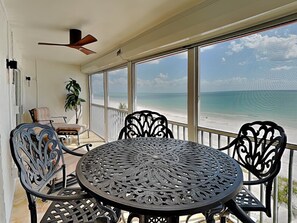 Outdoor dining - Pointe South 501 | Stunning Views + Pool (Fort Myers Beach)