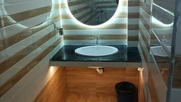 Double Room, 1 King Bed, City View | Bathroom | Shower, free toiletries, towels, soap