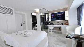 In-room safe, desk, laptop workspace, blackout curtains