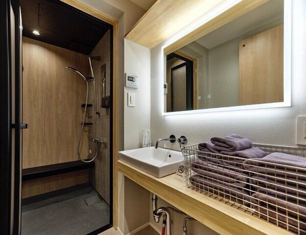 Shower, hair dryer