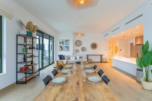 Dining - Le Ciel - 2BR Beachfront with Amazing City and Burj Khalifa View (Port De La Mer)
