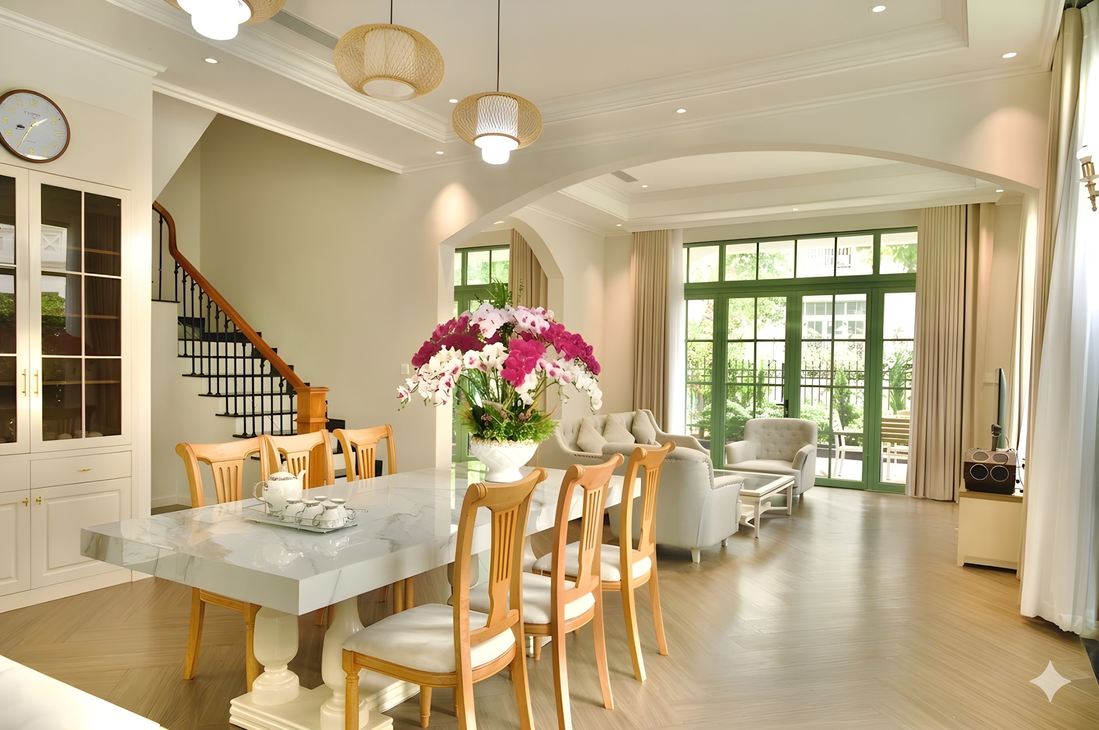 Deluxe Villa, 4 Bedrooms | Living area | 43-inch flat-screen TV with cable channels