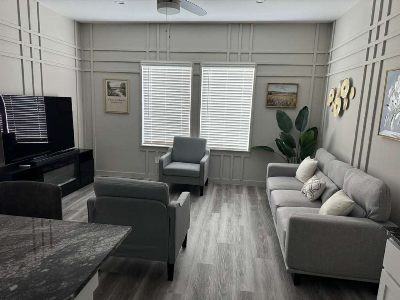 Smart TV, fireplace