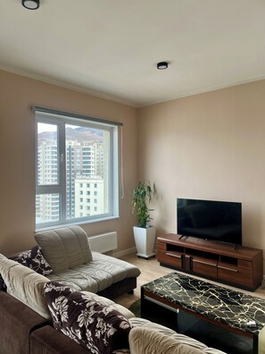 Living area - Private Top-Floor Cozy Studio with Stunning City Views & Full Kitchen (Ulaanbaatar)