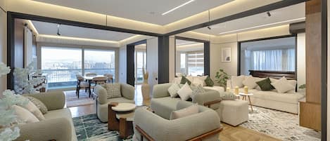 Comfort-Apartment, Flussblick | Wohnbereich