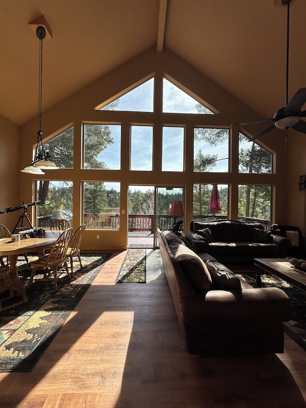 Living area - Stargazing Family Cabin, 2mi to Burrow St & Hiking Trls. 2BR+Loft/Office, 2.5BA. (Cloudcroft)
