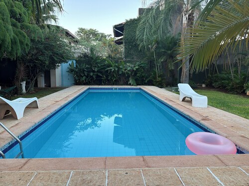 Diosa Blanca tropical garden villa with pool and BBQ.