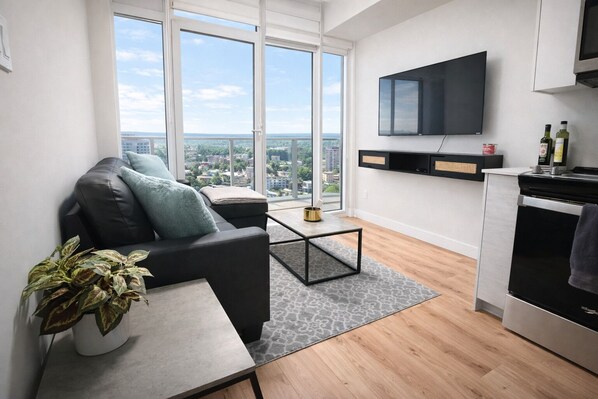 Living area - Home In The Clouds | Downtown Retreat | Gym (Kitchener)