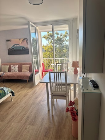 Living area. City center studio
