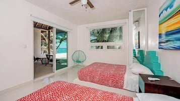 4 dormitorios, tabla de planchar con plancha, Internet y ropa de cama