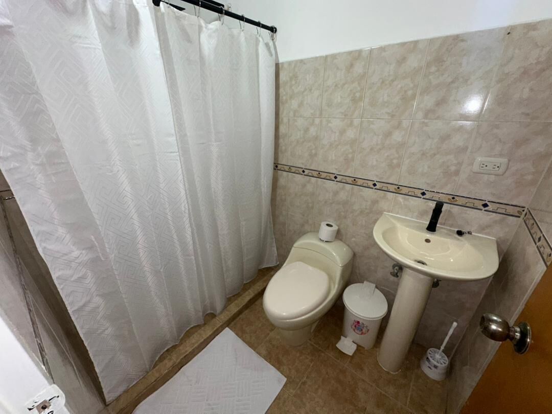 Shower, soap, toilet paper