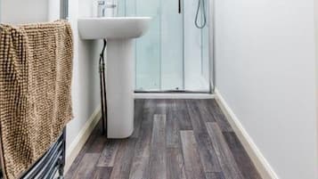 Shower, deep soaking tub