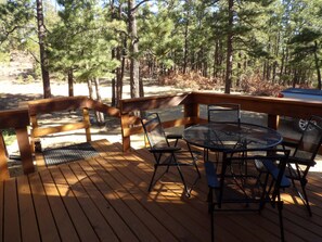 Outdoor dining - Ultra-Private Mountain Home on Large Acreage (Weston)