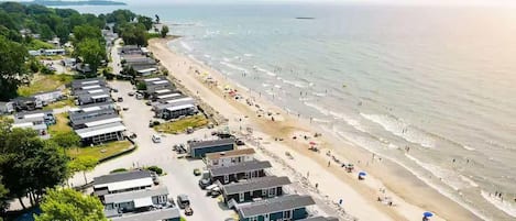 Utsikt mot strand/hav